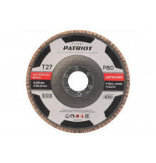 Круг лепестковый торцевой EXPERT 125x22.23 мм, P80, цирконий Patriot 819010027