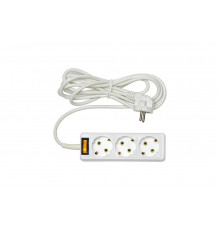 Бытовой удлинитель с кнопкой 3 гн. ПВС 3х1 RUCELF RU-03-310-02PZK