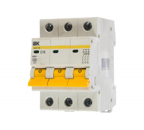 IEK ВА47-29 3п, C, 16А, 4.5кА - надежный автомат