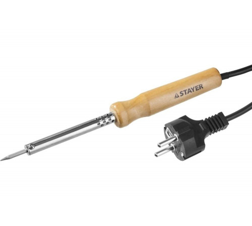 STAYER 40 Вт, 220 В, конус, деревянная рукоятка, электропаяльник, Maxterm 55310-40 Master