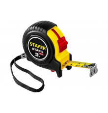 Профессиональная рулетка в ударостойком обрезиненном корпусе STAYER Stabil 3мх16мм 34131-03_z02