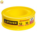 STAYER толщина 0,075 мм, плотность 0,25 г/см3, ширина 12 мм, фум лента 12360-12-025