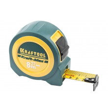 Рулетка Kraftool PRO Kraft-Max длинный вылет, нейлон, упрочненный двухкомпонентный корпус, 8м 27мм 34127-08-27