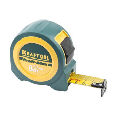 Рулетка Kraftool PRO Kraft-Max длинный вылет, нейлон, упрочненный двухкомпонентный корпус, 8м 27мм 34127-08-27