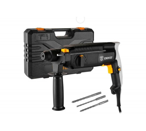 Сетевой перфоратор DEKO DKH950W в кейсе с набором из 3 буров SDS+, 950 Вт, 4860 уд/мин, 3.2 063-4121