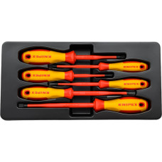 Набор тонких отверток KNIPEX VDE 1000В, 6 пр, SL3/4/5.5/6.5 шлиц, PH1/2 крест, KN-002012V02