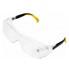 Очки защитные открытые, поликарбонатные, увеличенная прозрачная линза, регулируемые дужки Denzel 89201