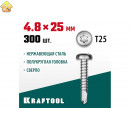 KRAFTOOL 25 х 4.8 мм, 300 шт., нержавеющие саморезы DS-P с полукруглой головкой 300931-48-025