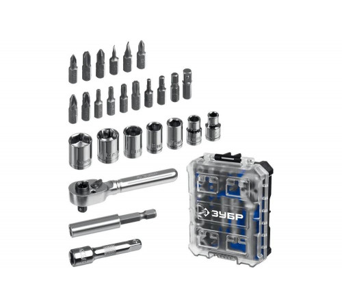 Набор трещотка с насадками ЗУБР Компакт 26 шт. 25172