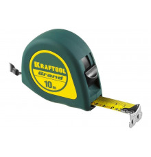 Рулетка KRAFTOOL Grand 10м/25мм, обрезиненный пластиковый корпус 34022-10-25