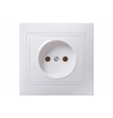 Розетка х1 IEK КВАРТА без заземления, в сборе, без шторки, белый ERK13-K01-10-DM