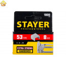 STAYER скобы тип 53 (A / 10 / JT21), 8 мм, 1000 шт., закаленные, особотвердые, скобы для степлера тонкие 3159-08_z02 Professional