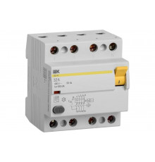 Дифференциальный выключатель IEK, УЗО, 4п, 32А, 100мА, ВД1-63, АС, ИЭК, MDV10-4-032-100