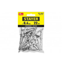Алюминиевые заклепки Stayer Pro-FIX, 6.4х22 мм, 25шт 3120-64-22