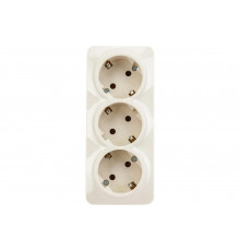 3-ая розетка IEK РС23-3-ХК с з/к о/у 16А GLORY кремовый ERH31-K33-16