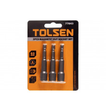 Набор головок шестигранных магнитных для шуруповерта 8х65 мм, 1/4", 3 предмета TOLSEN TT77843