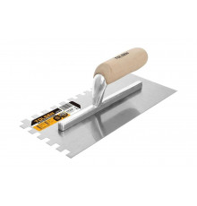 Гладилка TOLSEN с дер. руч. ПРОФИ 120x280мм зубчатая 10x10 41013