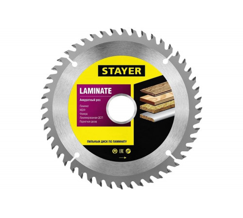 STAYER LAMINATE 160 x 20/16мм 48T, диск пильный по ламинату, аккуратный рез