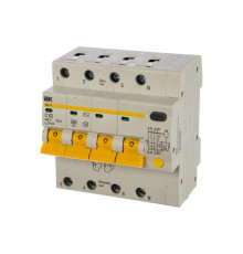 Дифференциальный автоматический 4-полюсный выключатель, 63А, 30мА, С АД-14 IEK MAD10-4-063-C-030