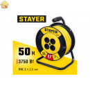 Силовой удлинитель на катушке STAYER S 225 ПВС 2x2.5 50м 3750Вт 55070-50