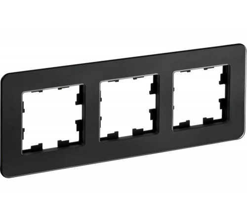 3-местная рамка IEK Brite ру-3-2-бр стекло черный re BR-M32-G-41-K02
