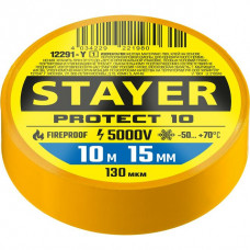 STAYER 10м х 15 мм, желтая, Protect-10 изолента ПВХ 12291-Y_z01 Professional