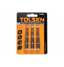 Набор головок шестигранных магнитных 6х65 мм, 1/4", 3 шт для шуруповерта TOLSEN TT77841