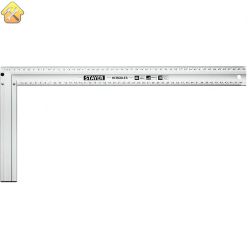 STAYER 500 х 2 мм, с усиленным алюминиевым полотном, жесткий столярный угольник HERCULES 3432-50 Professional