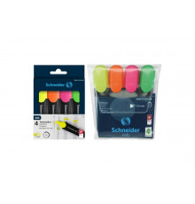 Набор текстовыделителей Schneider Job 4 цвета, 1-5 мм, прозрачный чехол 1500