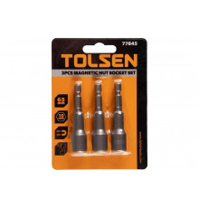 Набор головок шестигранных магнитных для шуруповерта 10х65 мм, 1/4", 3 предмета TOLSEN TT77845