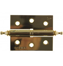 Дверная разъемная петля Зубр Эксперт 1 подшипник цвет латунь PB левая с крепежом 100x75x2.5 мм 2 шт. 37605-100-1L