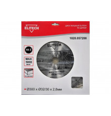 Диск пильный по дереву (300х32/30 мм; 2.8 мм; 60Z) Elitech 1820.057200