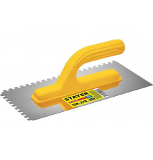 Штукатурная зубчатая нержавеющая рукоятка с пластиковой ручкой Stayer Master 130x270 мм, 6x6 мм 08012-06_z01