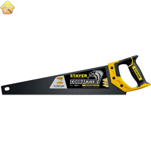 STAYER 7 TPI, 450 мм, ножовка универсальная (пила) COBRA BLACK 2-15081-45_z01 Professional