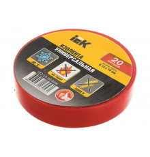 Изолента ПВХ 15мм, 20м, красная IEK ИЭК UIZ-13-10-K04