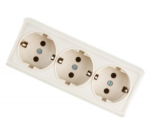 Трехместная розетка IEK РС23-3-ОК ОКТАВА