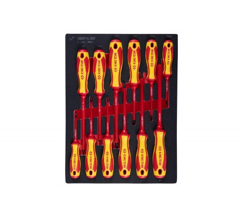 Набор диэлектрических отверток KING TONY ложемент, 12 предметов 9-30612MRV