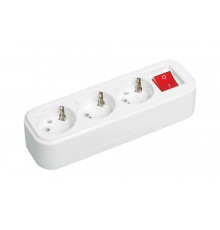 Переносная разборная розетка с выключателем IEK К03В, 3 места, CLASSIC KYP11-16-03-00-ZK