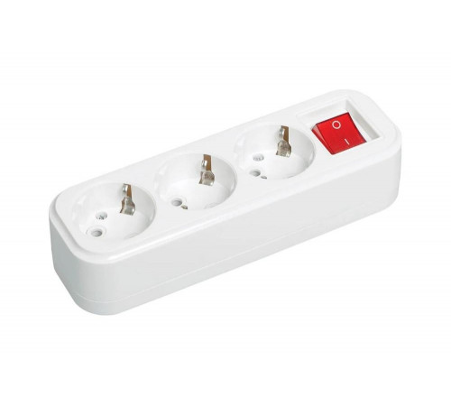 Переносная разборная розетка с выключателем IEK К03В, 3 места, CLASSIC KYP11-16-03-00-ZK