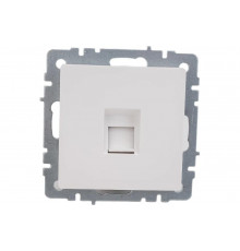 Компьютерная розетка rj45 IEK Brite рк10-брб категория 5e, белый BR-K10-1-K01