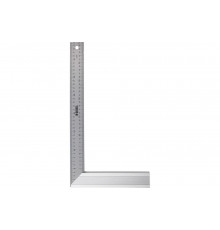 Угольник Denzel нержавеющая сталь, градуировка, алюминиевое основание, 400 мм 32398