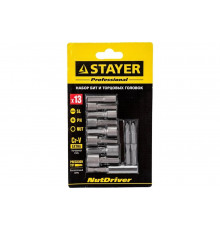 Набор бит с магнитным адаптером и торцевых головок (13 предметов) STAYER 2611-H13