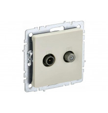 Двойная розетка IEK Brite tv+sat ртв/рсп12-бркр бежевый BR-AF20-O-K10