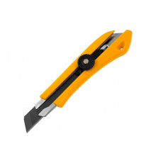 Нож Denzel 18 мм, сменное лезвие, SK4, металлическая направляющая, винтовой фиксатор 78943