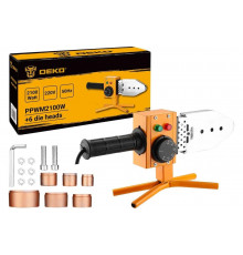 Аппарат для сварки полипропиленовых труб DEKO в металлическом кейсе, 6 насадок (20-63 мм) PPWM2100W 063-4249