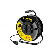 Силовой удлинитель на стальной катушке STAYER Pro 315 кг 3x1.5 50м 55077-50 55077-50_z01