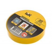 Изолента ПВХ 15мм, 20м, желтая IEK ИЭК UIZ-13-10-K05