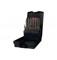 Набор сверл по металлу FlowSTEP 1-10 мм, DIN338, HSSE-Co5, 19 шт RUKO 259214ERO