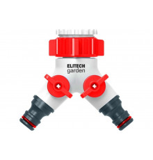 Распределитель потоков 2-х канальный с переходником для отвода 3/4" и 1" сверху HF 005 Garden Elitech 206029