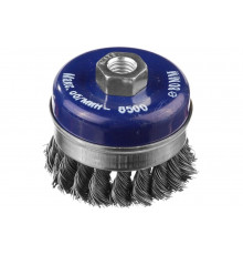 Щетка усиленная (80 мм; М14; бандажное кольцо; жгутированные пучки стальной проволоки 0.5 мм) для УШМ DEXX 35106-080